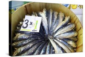 Sardines in Mercado Central (Central Market), Valencia, Spain, Europe-Neil Farrin-Stretched Canvas