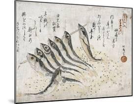 Sardines-Teisai Hokuba-Mounted Giclee Print