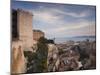 Sardinia, Cagliari, Il Castello Old Town, Torre Dell' Elefante Tower, Sunset, Italy-Walter Bibikow-Mounted Photographic Print