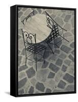 Sardinia, North Western Sardinia, Castelsardo, Cafe Tables, Italy-Walter Bibikow-Framed Stretched Canvas