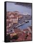 Sardinia, Northern Sardinia, Isola Maddalena, La Maddalena, Aerial Port View from the Hills, Dusk,-Walter Bibikow-Framed Stretched Canvas