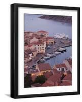 Sardinia, Northern Sardinia, Isola Maddalena, La Maddalena, Aerial Port View from the Hills, Dusk,-Walter Bibikow-Framed Photographic Print