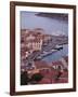 Sardinia, Northern Sardinia, Isola Maddalena, La Maddalena, Aerial Port View from the Hills, Dusk,-Walter Bibikow-Framed Photographic Print