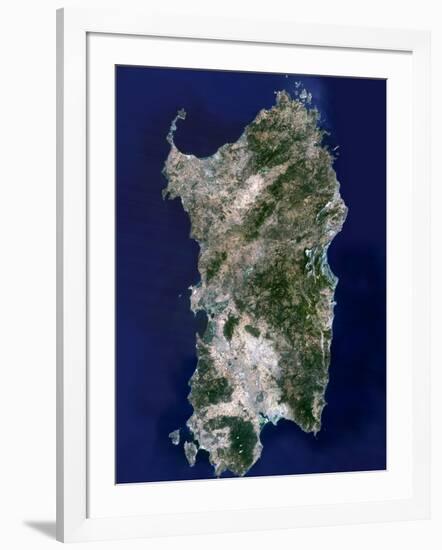 Sardinia, Satellite Image-PLANETOBSERVER-Framed Photographic Print