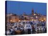 Sardinia, Western Sardinia, Alghero, City Walls from the Yacht Marina, Italy-Walter Bibikow-Stretched Canvas