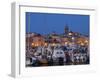 Sardinia, Western Sardinia, Alghero, City Walls from the Yacht Marina, Italy-Walter Bibikow-Framed Photographic Print