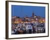 Sardinia, Western Sardinia, Alghero, City Walls from the Yacht Marina, Italy-Walter Bibikow-Framed Photographic Print