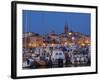 Sardinia, Western Sardinia, Alghero, City Walls from the Yacht Marina, Italy-Walter Bibikow-Framed Photographic Print