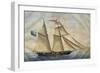 Sardinian Barquentine Cristina, 1829, Watercolour by Pittalunga, Italy, 19th Century-null-Framed Giclee Print
