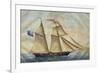 Sardinian Barquentine Cristina, 1829, Watercolour by Pittalunga, Italy, 19th Century-null-Framed Giclee Print