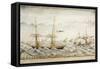 Sardinian Brigantine Sant'Anna Di Quinto Throwing Cargo Overboard to Survive Storm-null-Framed Stretched Canvas