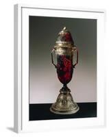 Sardonyx Vase with Cover, Silver Gilt Setting-null-Framed Giclee Print