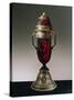 Sardonyx Vase with Cover, Silver Gilt Setting-null-Stretched Canvas