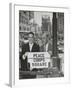 Sargent Shriver and Edward R. Dudley in Times Square with a Sign 'Peace Corps Square'-null-Framed Photo