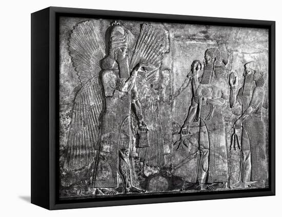 Sargon II Presents Goat to Ahura Mazda-Science Source-Framed Stretched Canvas