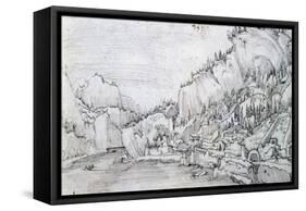 Sarmingstein on the Danube, 16th Century-Albrecht Altdorfer-Framed Stretched Canvas