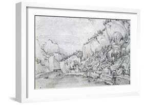 Sarmingstein on the Danube, 16th Century-Albrecht Altdorfer-Framed Giclee Print