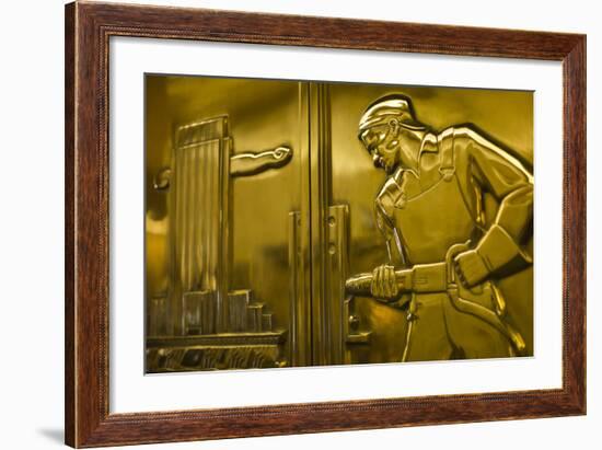 Sart-Deco Elevator Door Details, Minneapolis, Minnesota, USA-Walter Bibikow-Framed Photographic Print