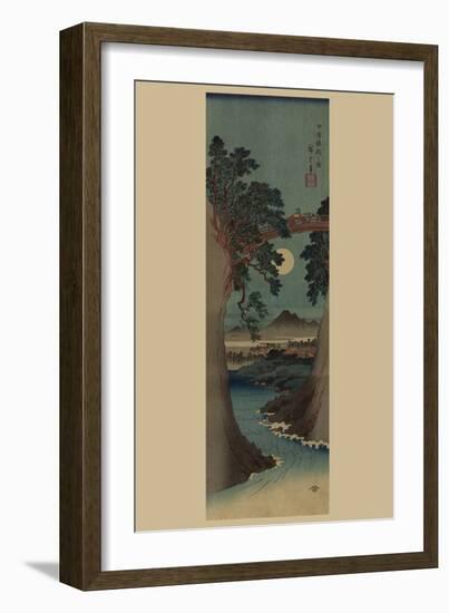 Saruhashi Bridge in Kai Province.-Ando Hiroshige-Framed Art Print