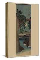 Saruhashi Bridge in Kai Province.-Ando Hiroshige-Stretched Canvas