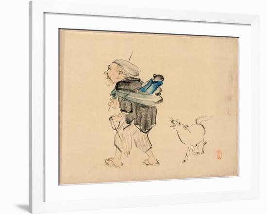 Saruhiki to Inu-Shibata Zeshin-Framed Giclee Print