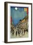 Saruwaka Cho, Yoru Shibai, 1856-Ando Hiroshige-Framed Premium Giclee Print