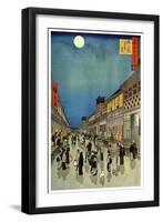 Saruwaka Cho, Yoru Shibai, 1856-Ando Hiroshige-Framed Giclee Print