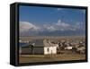 Sary Tash with Mountains in the Background, Kyrgyzstan, Central Asia-Michael Runkel-Framed Stretched Canvas