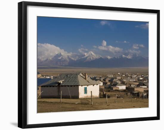 Sary Tash with Mountains in the Background, Kyrgyzstan, Central Asia-Michael Runkel-Framed Photographic Print