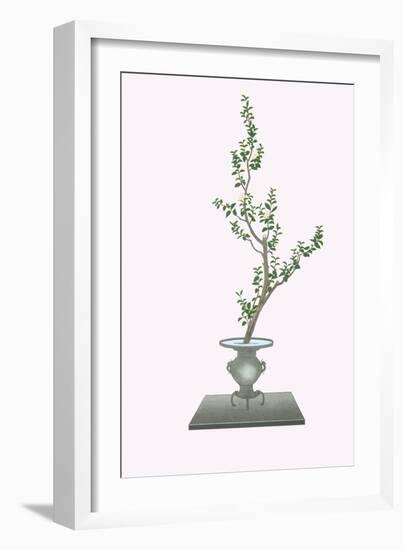 Sasankwa (Camellia Sasanqua In a Usubata-Josiah Conder-Framed Art Print