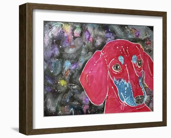 Sasha the Dachshund-Lauren Moss-Framed Giclee Print