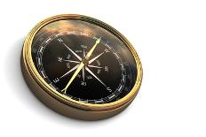 Vintage Compass Isolated on White-Sashkin-Stretched Canvas