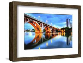 Saskatoon known as Bridge City-null-Framed Art Print