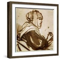 Saskia, 1633-1634-Rembrandt van Rijn-Framed Premium Giclee Print