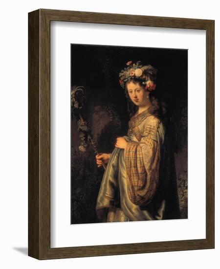 Saskia as Flora, 1634-Rembrandt van Rijn-Framed Giclee Print