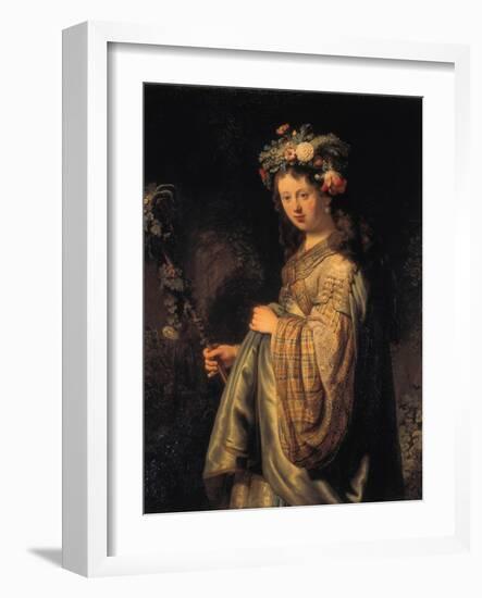 Saskia as Flora, 1634-Rembrandt van Rijn-Framed Giclee Print