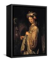 Saskia as Flora, 1634-Rembrandt van Rijn-Framed Stretched Canvas