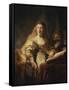 Saskia as Minerva-Rembrandt van Rijn-Framed Stretched Canvas