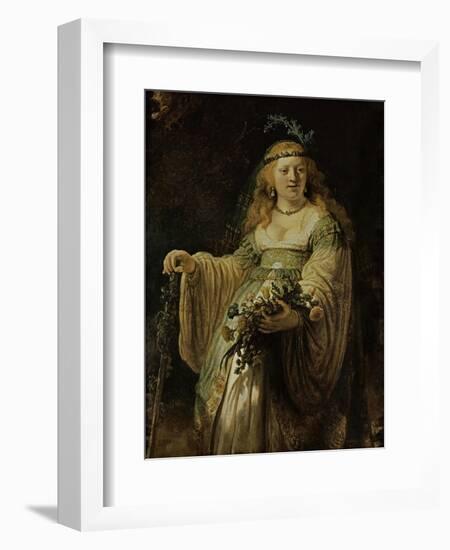 Saskia Van Ulenborch in Arcadian Costume, 1634-Rembrandt van Rijn-Framed Giclee Print