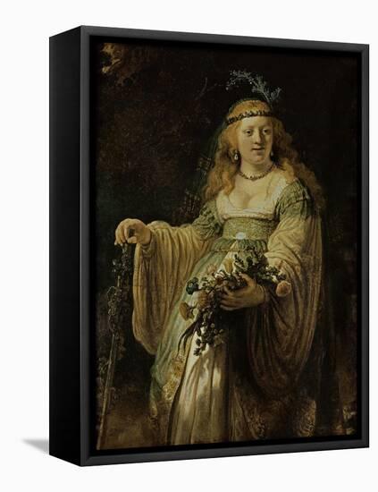 Saskia Van Ulenborch in Arcadian Costume, 1634-Rembrandt van Rijn-Framed Stretched Canvas