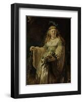 Saskia Van Ulenborch in Arcadian Costume, 1634-Rembrandt van Rijn-Framed Premium Giclee Print