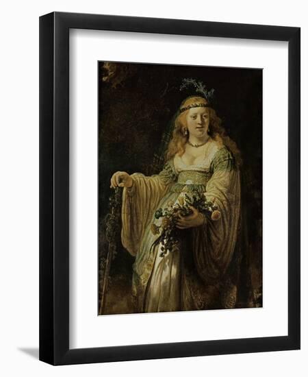 Saskia Van Ulenborch in Arcadian Costume, 1634-Rembrandt van Rijn-Framed Premium Giclee Print