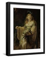 Saskia Van Ulenborch in Arcadian Costume, 1634-Rembrandt van Rijn-Framed Giclee Print