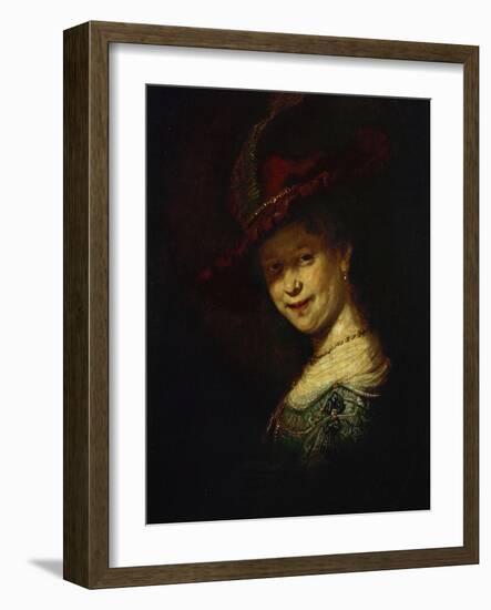 Saskia Van Uylenburgh (Rembrandt's Wife Whom He Married in 1634)-Rembrandt van Rijn-Framed Giclee Print