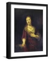 Saskia with a Red Flower, 1641-Rembrandt van Rijn-Framed Giclee Print