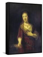 Saskia with a Red Flower, 1641-Rembrandt van Rijn-Framed Stretched Canvas