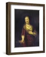 Saskia with a Red Flower, 1641-Rembrandt van Rijn-Framed Giclee Print