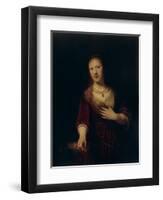 Saskia With a Red Flower-Rembrandt van Rijn-Framed Giclee Print