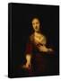 Saskia with a Red Flower-Rembrandt van Rijn-Framed Stretched Canvas