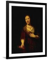 Saskia with a Red Flower-Rembrandt van Rijn-Framed Giclee Print